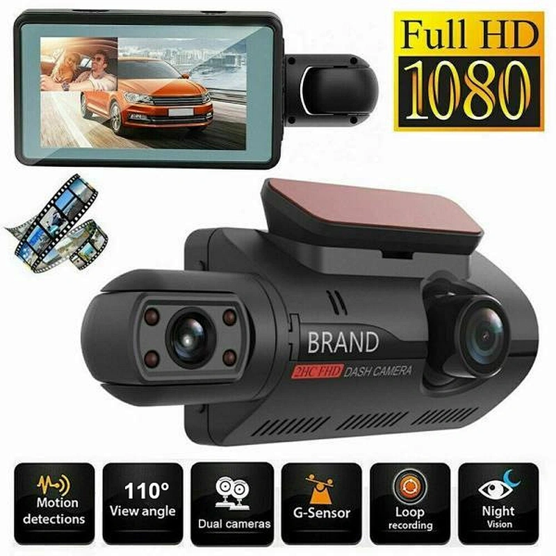 1080p Dashcam 3 Lens & 110° Wide Angle for All-Weather